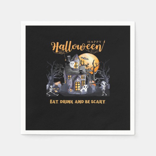 Eat Drink And Be Scary Classic Serviette (Vorderseite)