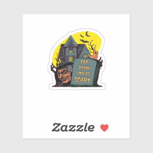 Eat Drink And Be Scary Classic Simple Aufkleber (Blatt)