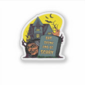 Eat Drink And Be Scary Classic Simple Aufkleber (Vorderseite)