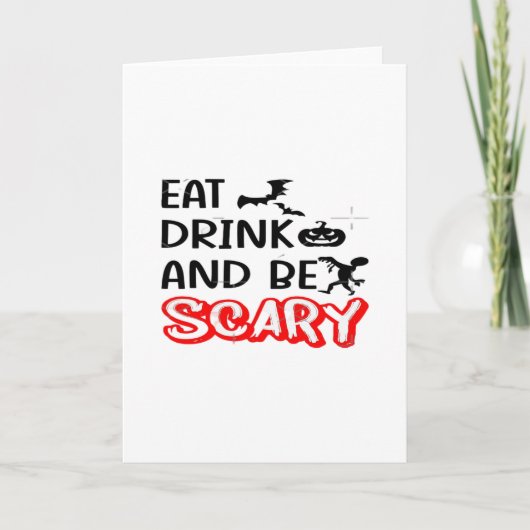 Eat Drink And Be Scary Design Retro Classic Karte (Vorderseite)