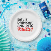 Eat Drink And Be Scary Design Retro Classic Pappteller (Party)