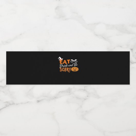 Eat Drink And Be Scary Essential Funny Style Wasserflaschenetikett (Einzelnes Label)