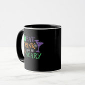 Eat Drink And Be Scary Essential Retro Graphic Tasse (Vorderseite Links)