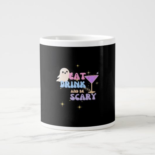 Eat Drink And Be Scary Funny Halloween Casual Uniq Jumbo-Tasse (Vorderseite)