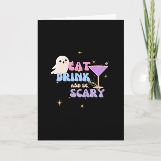 Eat Drink And Be Scary Funny Halloween Casual Uniq Karte (Vorderseite)