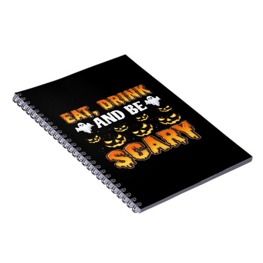 Eat Drink And Be Scary Funny Halloween Essential Notizblock (Rechte Seite)