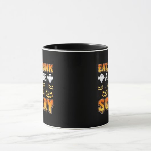 Eat Drink And Be Scary Funny Halloween Essential Tasse (Zentrum)