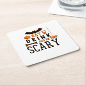 Eat Drink And Be Scary Funny Halloween Quote Rechteckiger Pappuntersetzer (angewinkelt)