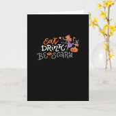 Eat Drink And Be Scary Funny Quote Modern Look Karte (Gelbe Blume)