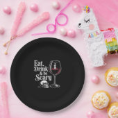 Eat Drink And Be Scary Funny Quote Modern Look Pappteller (Party)