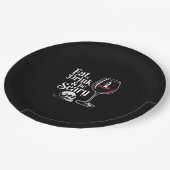 Eat Drink And Be Scary Funny Quote Modern Look Pappteller (Schrägansicht)