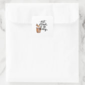 Eat Drink And Be Scary Funny Trendy Quadratischer Aufkleber (Tasche)