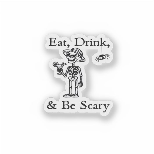 Eat Drink And Be Scary Halloween Aesthetic Style Aufkleber (Vorderseite)