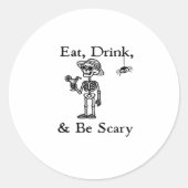Eat Drink And Be Scary Halloween Aesthetic Style Runder Aufkleber (Vorderseite)