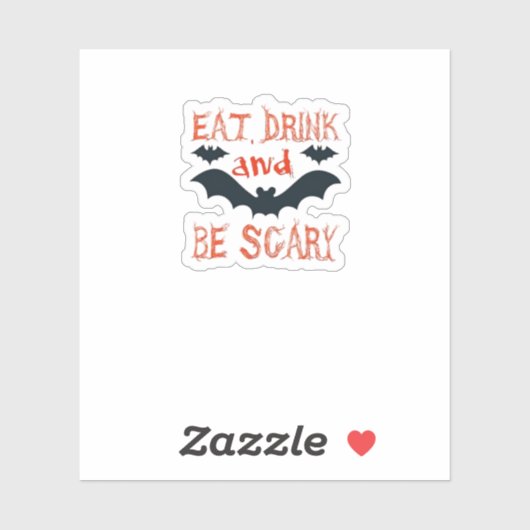Eat Drink And Be Scary Halloween Bats Party Hallow Aufkleber (Blatt)