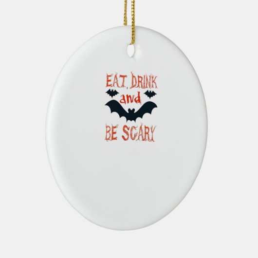 Eat Drink And Be Scary Halloween Bats Party Hallow Keramik Ornament (Rechts)