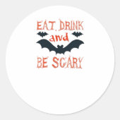 Eat Drink And Be Scary Halloween Bats Party Hallow Runder Aufkleber (Vorderseite)