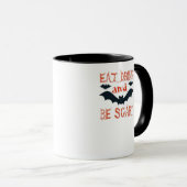 Eat Drink And Be Scary Halloween Bats Party Hallow Tasse (VorderseiteRechts)