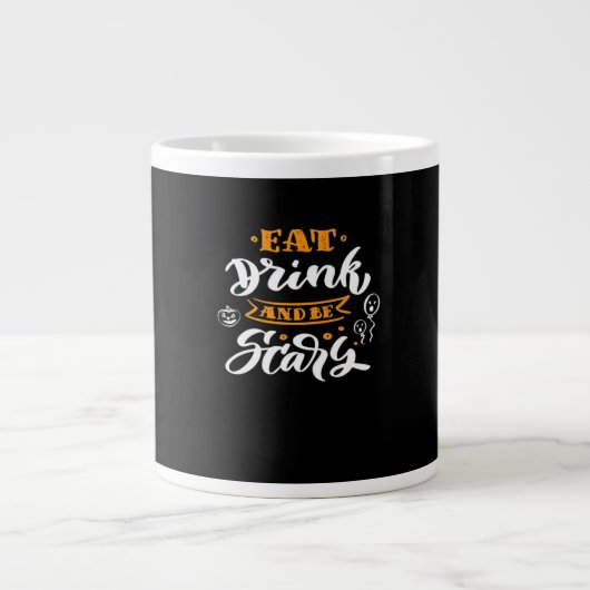 Eat Drink And Be Scary Halloween Creative Casual Jumbo-Tasse (Vorderseite)