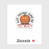 Eat Drink And Be Scary Halloween Design Aufkleber (Blatt)