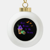 Eat Drink And Be Scary Halloween Minimal Clean Keramik Kugel-Ornament (Vorderseite)