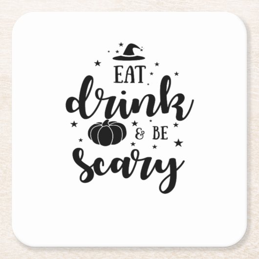 Eat Drink And Be Scary Halloween Rechteckiger Pappuntersetzer (Vorderseite)