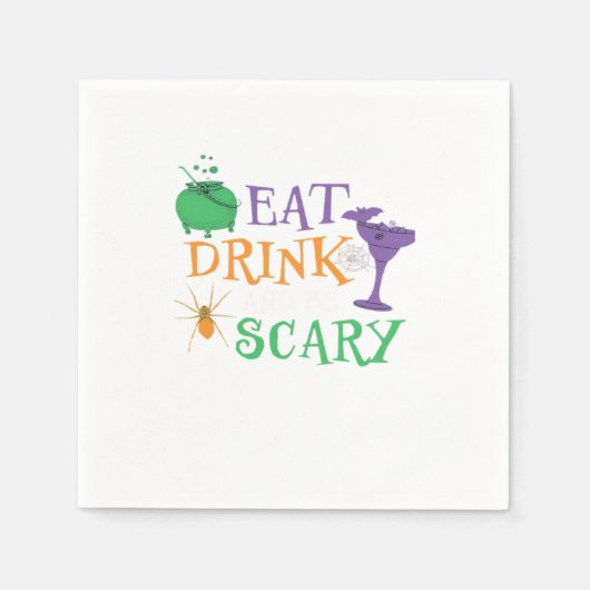 Eat Drink And Be Scary Halloween Serviette (Vorderseite)