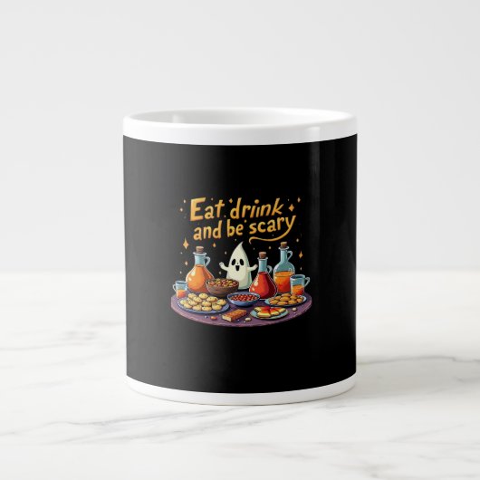 Eat Drink And Be Scary Halloween Spooky Fun For Ha Jumbo-Tasse (Vorderseite)