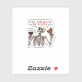 Eat Drink And Be Scary Minimal Clean Aufkleber (Blatt)