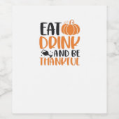 Eat Drink And Be Scary Minimal Clean Weinetikett (Einzelnes Label)