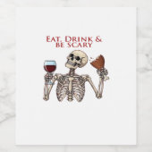 Eat Drink And Be Scary Minimal Clean Weinetikett (Einzelnes Label)