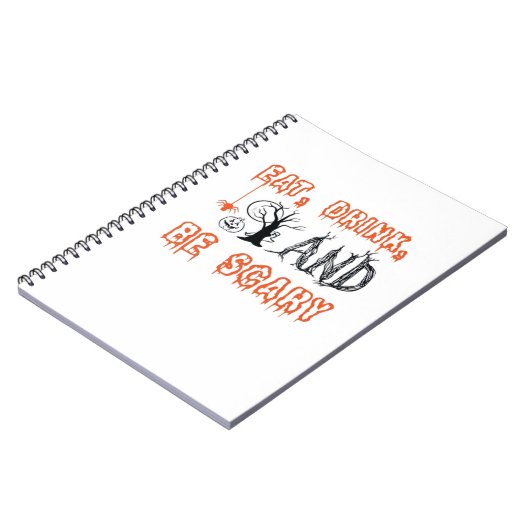 Eat Drink And Be Scary Minimal Quote Notizblock (Linke Seite)