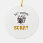 Eat Drink And Be Scary Reaper Minimal Clean Keramik Ornament (Vorne)