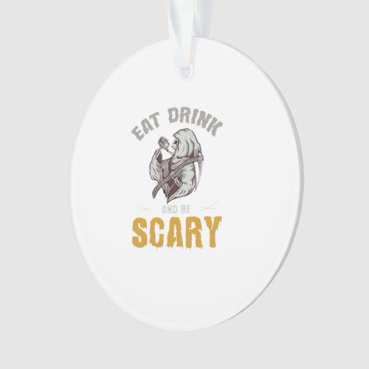 Eat Drink And Be Scary Reaper Minimal Clean Ornament (Vorderseite)