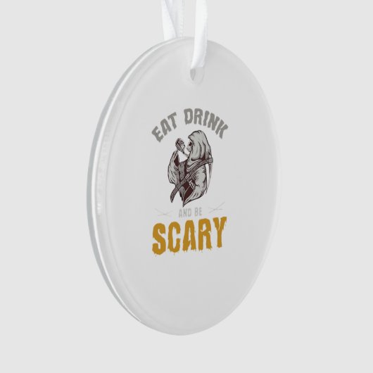 Eat Drink And Be Scary Reaper Minimal Clean Ornament (Vorderseite)