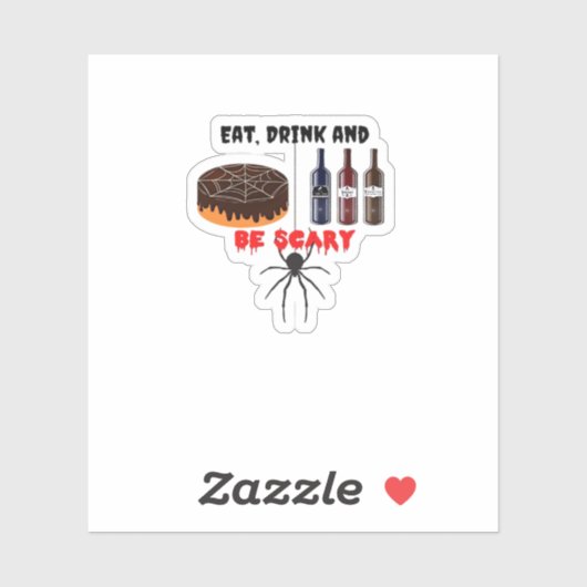 Eat Drink And Be Scary Retro Classic Aufkleber (Blatt)