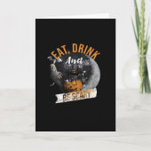 Eat Drink And Be Scary Retro Classic Karte (Vorderseite)