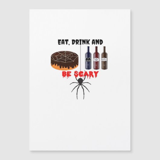 Eat Drink And Be Scary Retro Classic Magnetkarte (Vorderseite)