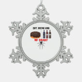 Eat Drink And Be Scary Retro Classic Schneeflocken Zinn-Ornament (Vorderseite)