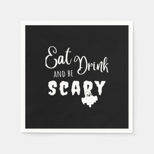Eat Drink And Be Scary Retro Graphic Serviette (Vorderseite)