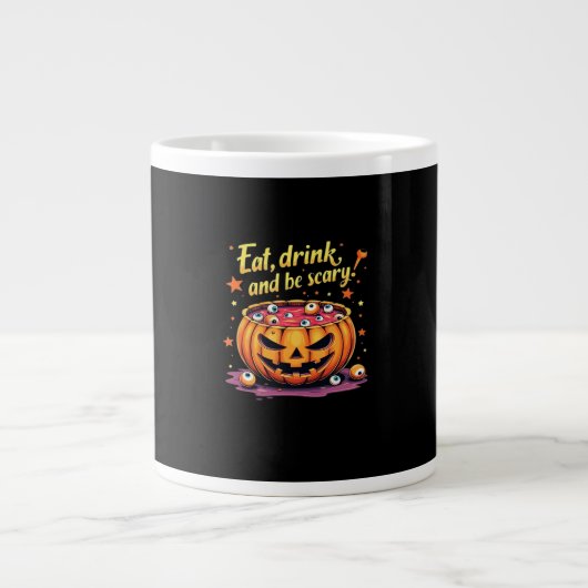 Eat Drink And Be Scary Scary Movie Night Halloween Jumbo-Tasse (Vorderseite)