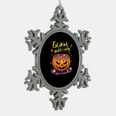 Eat Drink And Be Scary Scary Movie Night Halloween Schneeflocken Zinn-Ornament (Links)