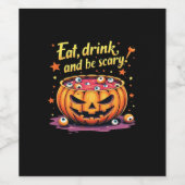 Eat Drink And Be Scary Scary Movie Night Halloween Weinetikett (Einzelnes Label)