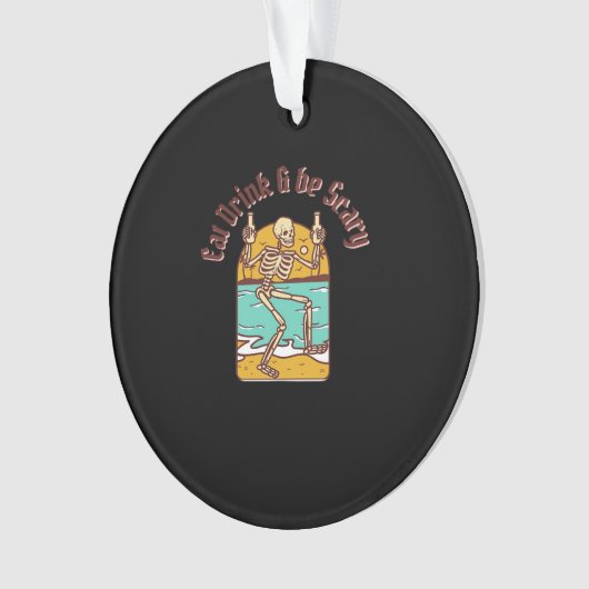 Eat Drink And Be Scary Simple Clean Ornament (Vorderseite)