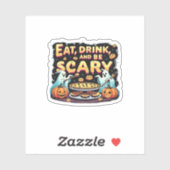 Eat Drink And Be Scary Spooky Bakery Halloween Coo Aufkleber (Blatt)