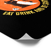 Eat Drink And Be Scary Spooky Cat Halloween Poster (Ecke)