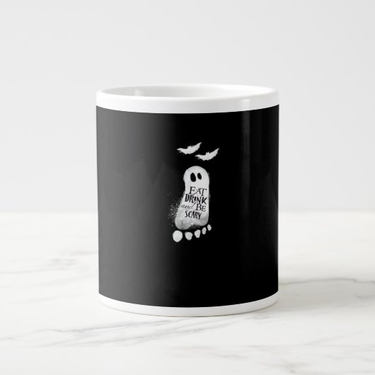 Eat Drink And Be Scary Trendy Graphic Jumbo-Tasse (Vorderseite)