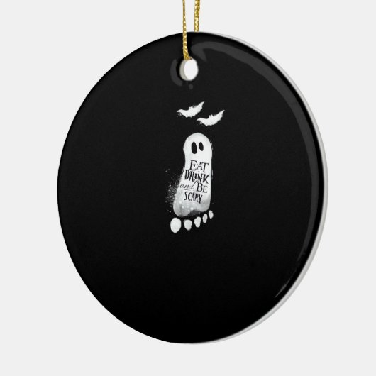 Eat Drink And Be Scary Trendy Graphic Keramik Ornament (Links)
