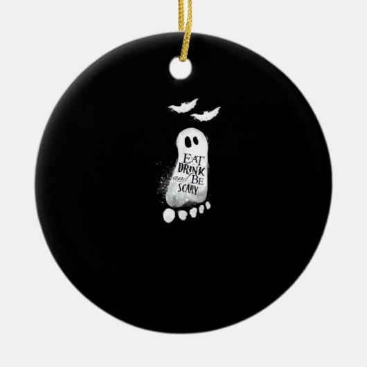 Eat Drink And Be Scary Trendy Graphic Keramik Ornament (Vorne)