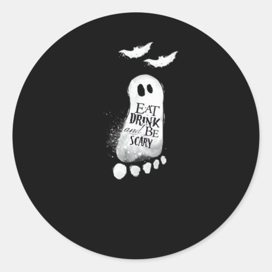 Eat Drink And Be Scary Trendy Graphic Runder Aufkleber (Vorderseite)